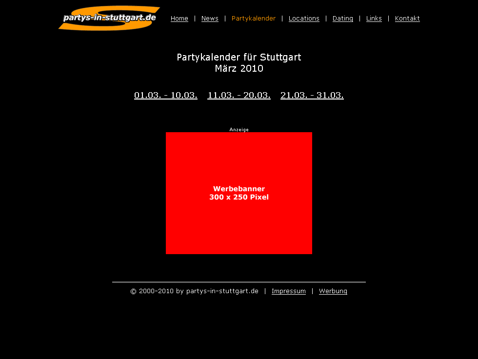 Beispiel 3: Partykalender-Rubrik